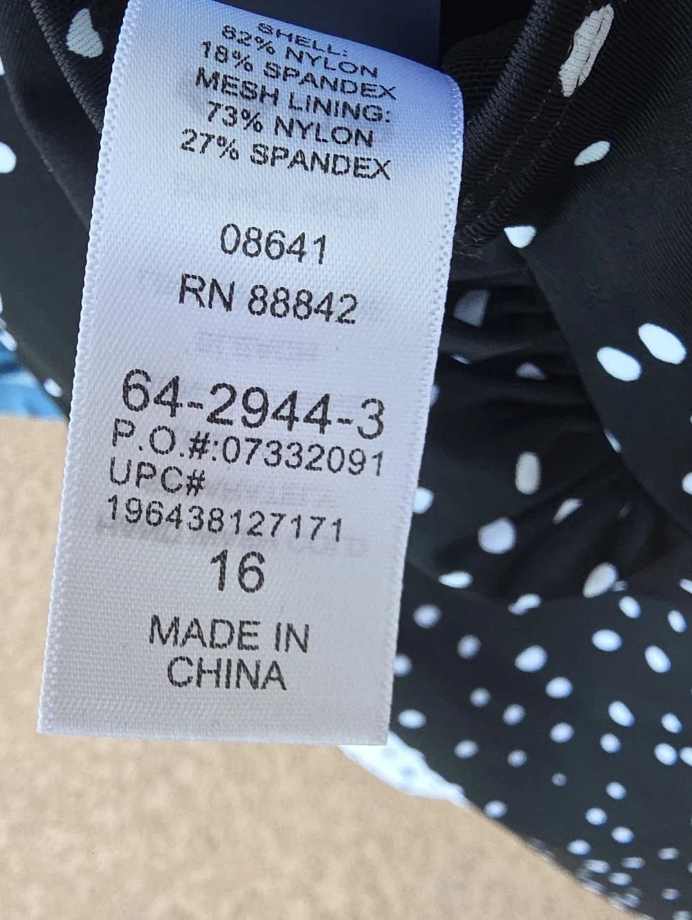 Swimsuits For All Women's Side Tie Blouson Tankini Top Polka Dot 16 NWOT